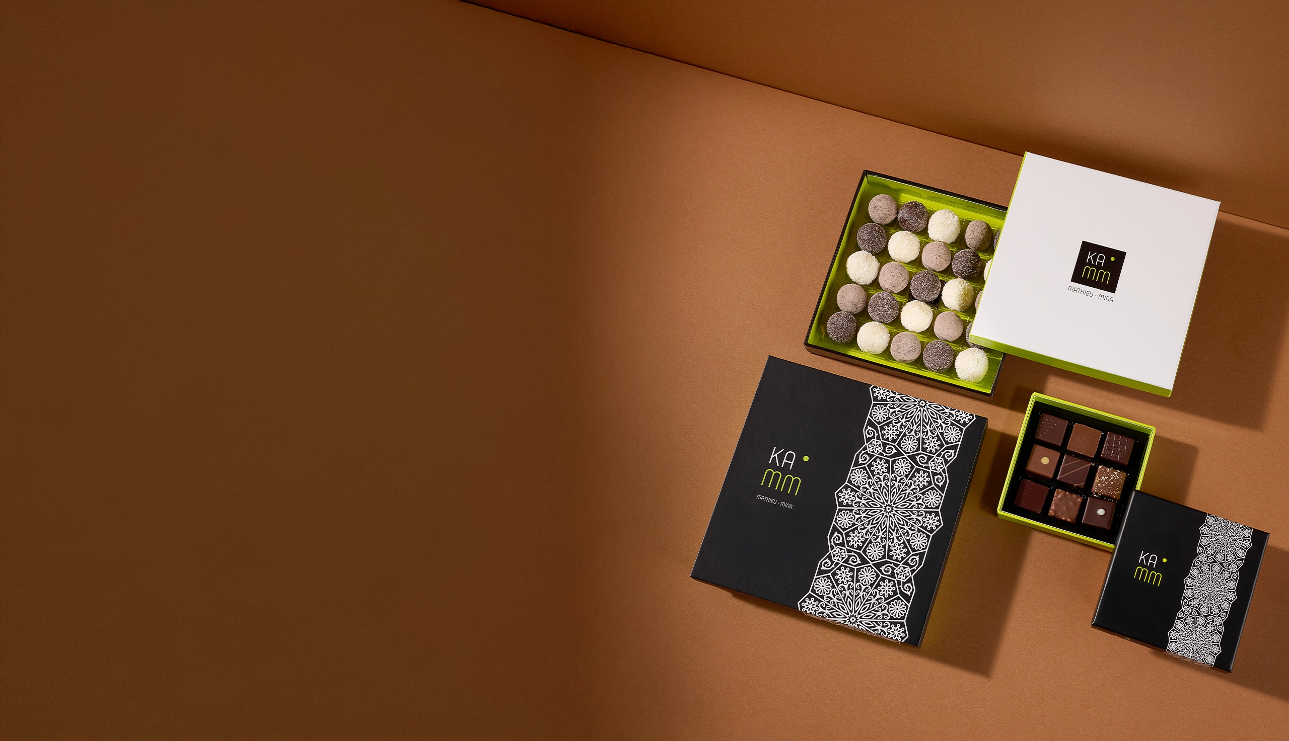 Boîte personnalisée pour bonbons de chocolat.