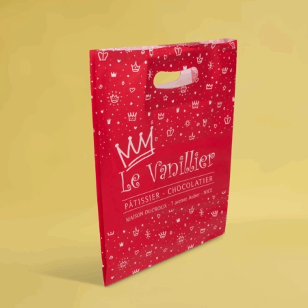 Sac personnalisé pour galette des rois avec logo et couleurs de la maison