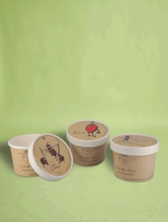 Pots à glace personnalisés. Idéal pour présenter vos glaces avec style et aux couleurs de votre marque.