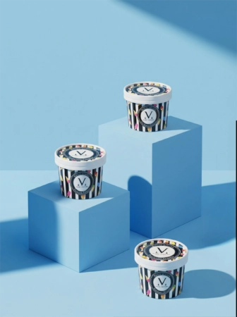 Pot à glace personnalisé. Idéal pour présenter vos glaces avec style et aux couleurs de votre marque.