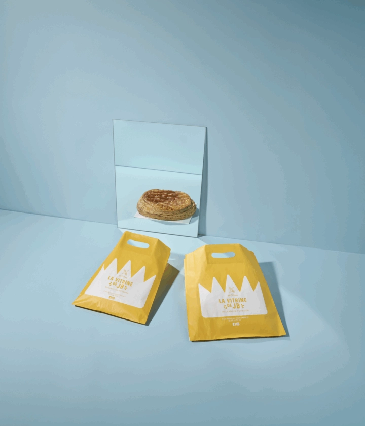 Sac personnalisé pour galette des rois avec logo et couleurs de la maison