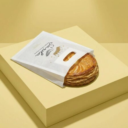 Sac personnalisé pour galette des rois avec logo et couleurs de la maison