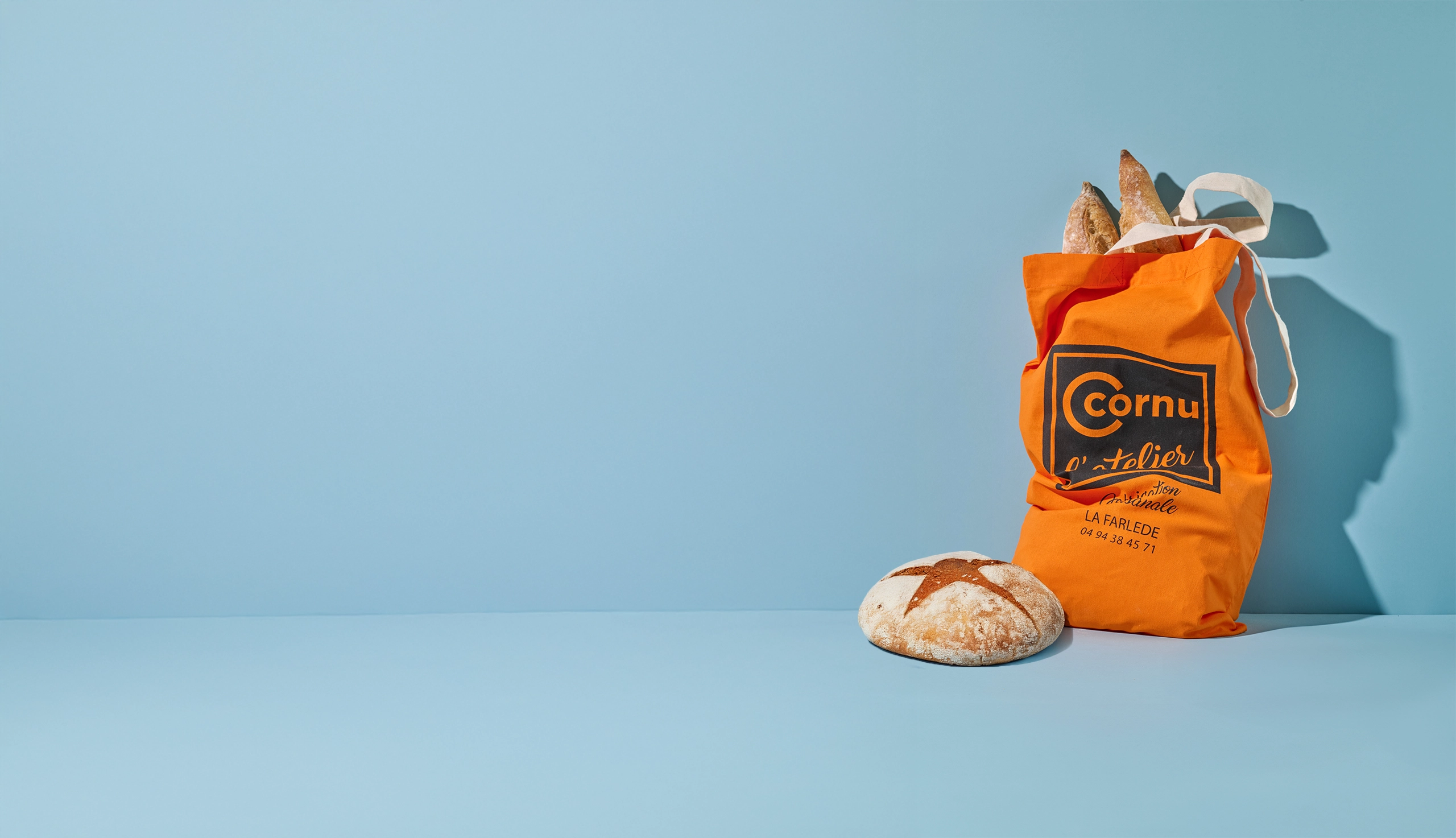 Sac en coton personnalisable, pour pains, baguette et viennoiseries.