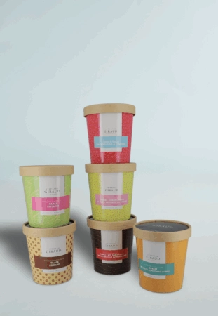 Pots à glace personnalisés. Idéal pour présenter vos glaces avec style et aux couleurs de votre marque.