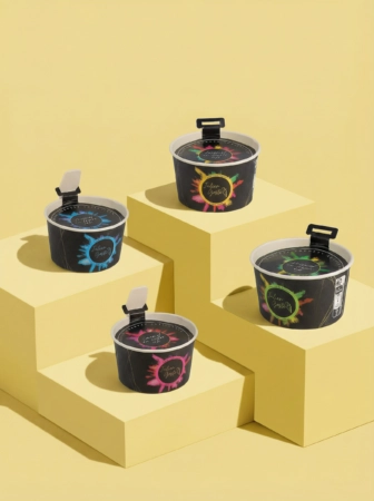 Pot à glace personnalisé. Idéal pour présenter vos glaces avec style et aux couleurs de votre marque.