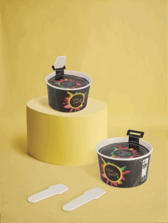 Pots à glace personnalisés. Idéal pour présenter vos glaces avec style et aux couleurs de votre marque.