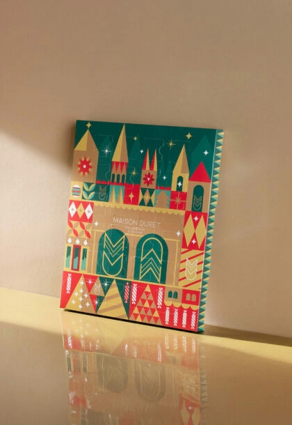 Emballage tableau de l’Avent personnalisable pour chocolats et confiseries de Noël.