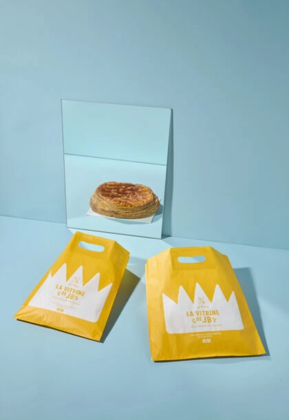 Sac personnalisé pour galette des rois avec logo et couleurs de la maison