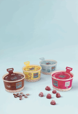 Pots à glace personnalisés. Idéal pour présenter vos glaces avec style et aux couleurs de votre marque.
