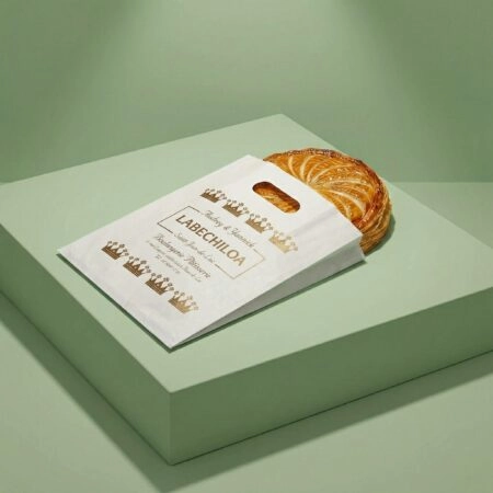 Sac personnalisé pour galette des rois avec logo et couleurs de la maison