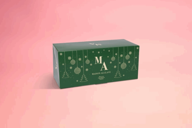 Boîte à bûche personnalisée, design élégant et protection optimale pour gâteau"