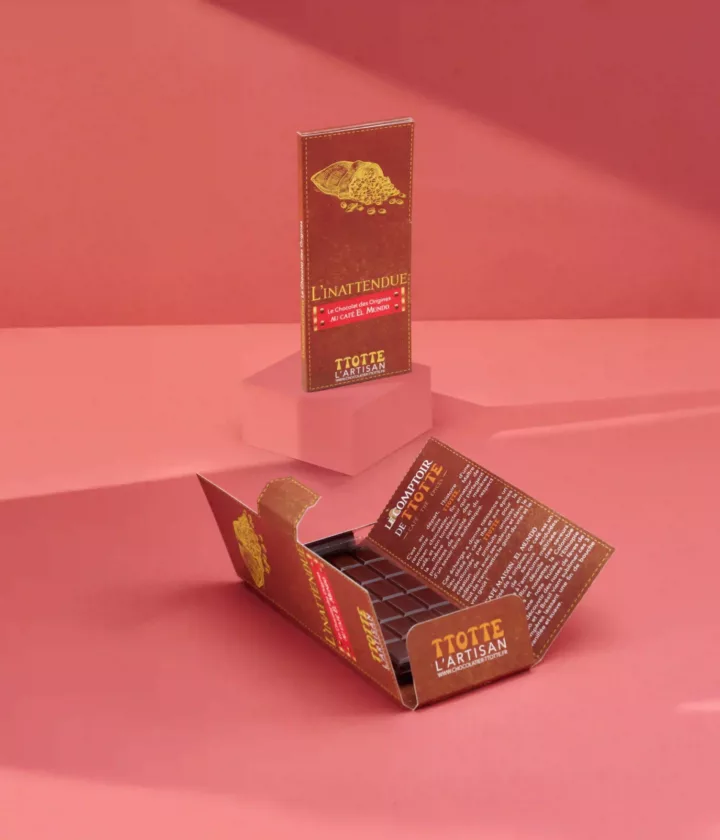 étui livre personnalisée pour tablette de chocolat