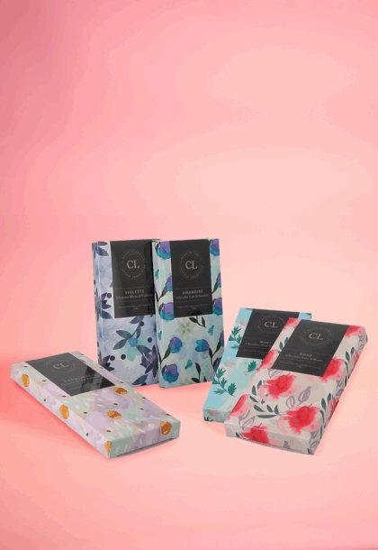 Étui tablette en carton personnalisable pour chocolats, avec finitions haut de gamme et impression sur mesure