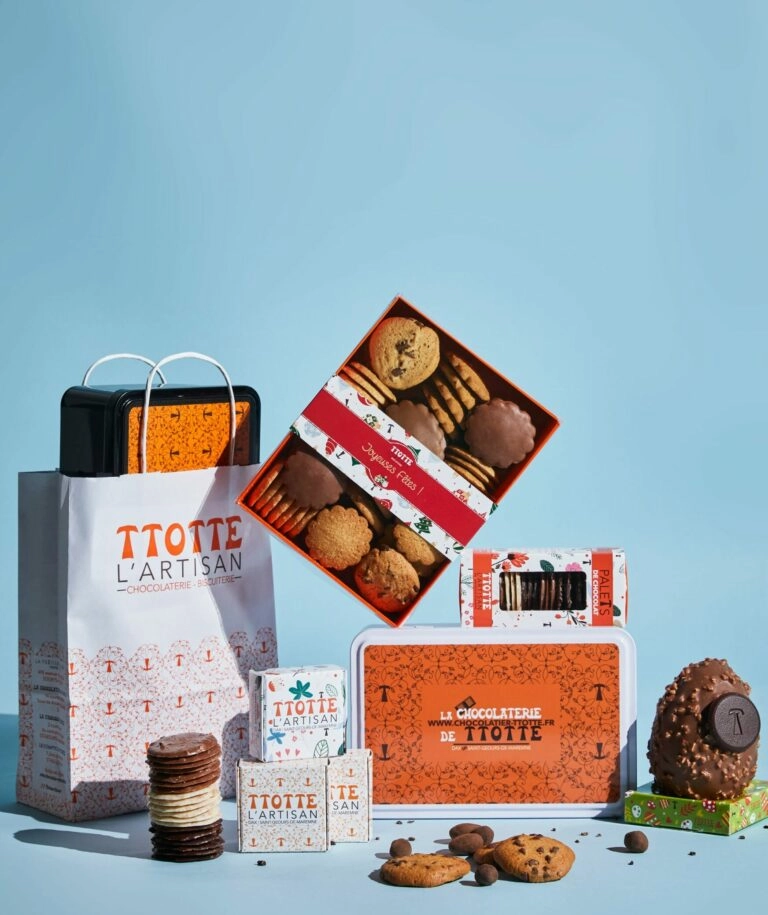Ensemble des emballages personnalisés de l’atelier Cornu, conçus par les équipes de Schneider Packaging pour valoriser les produits artisanaux.