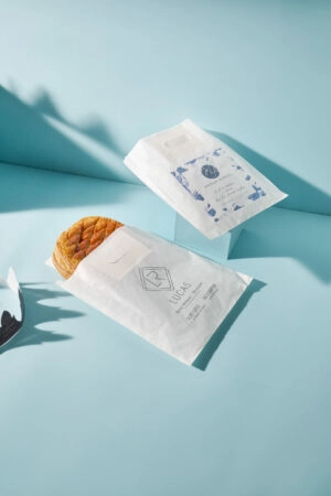 Sac personnalisé pour galette des rois avec logo et couleurs de la maison