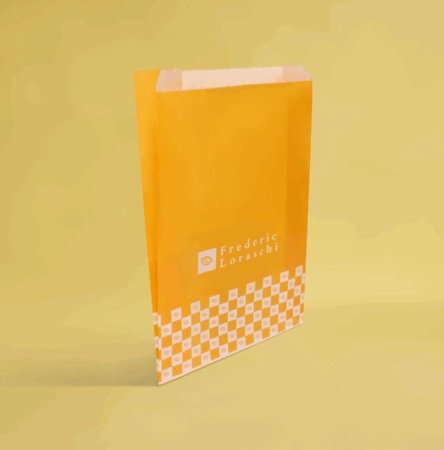 Sac à pains et baguettes personnalisé avec logo pour boulangerie.