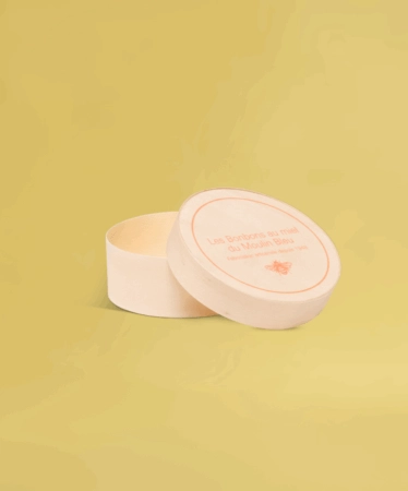 Boîte en bois alimentaire personnalisée avec logo, idéale pour la présentation et l'emballage de produits fins, sucrés ou salés.