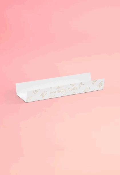 Support personnalisé pour éclairs, conçu pour présenter élégamment vos pâtisseries tout en mettant en valeur votre marque.