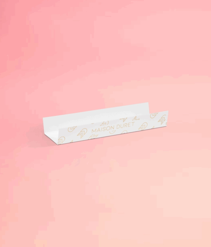 Support personnalisé pour éclairs, conçu pour présenter élégamment vos pâtisseries tout en mettant en valeur votre marque.