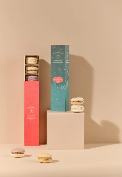 Étuis à macarons personnalisables avec impression sur mesure – pour une présentation élégante et soignée de vos créations.