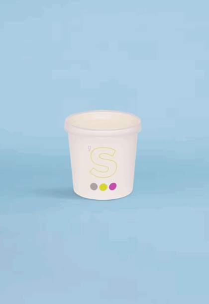 Pot à soupe en carton avec couvercle, emballage personnalisable, idéal pour soupes et préparations chaudes à emporter.