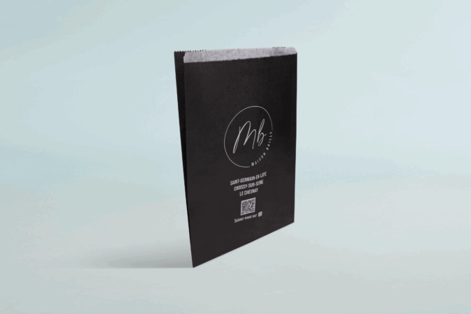 Sac à pains et baguettes personnalisé avec logo pour boulangerie.
