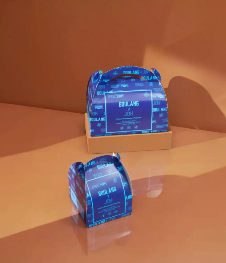 Boîte pâtissière personnalisée avec poignée