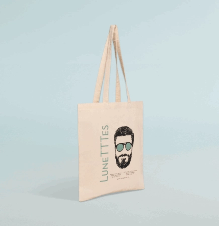 Sac en coton personnalisé avec logo, idéal pour boulangeries et commerces de proximité.