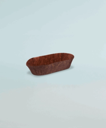 Caissette plissée personnalisée, idéale pour la présentation en vitrine de pâtisseries et gâteaux individuels, disponible en plusieurs tailles.