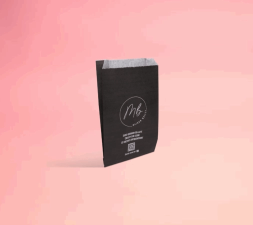 Sac à viennoiseries personnalisé avec logo, idéal pour boulangeries et pâtisseries