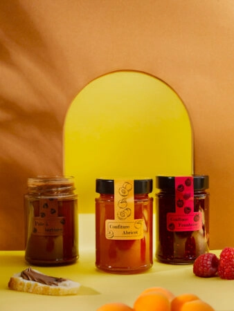Pot en verre personnalisé, emballage pour pâte à tartiner, confiture et autres tartinables.