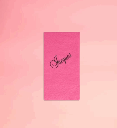 Serviette personnalisée avec logo, idéale pour les professionnels de la restauration, les événements ou la vente à emporter.