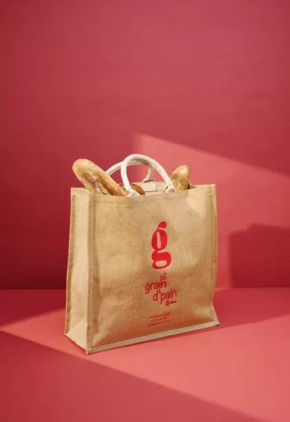 sac jute personnalisé avec logo.