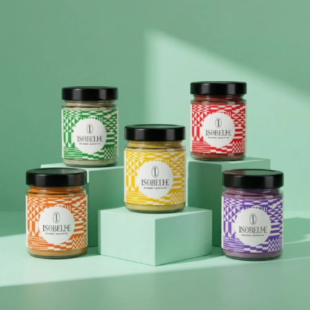Pot en verre personnalisé, emballage pour pâte à tartiner, confiture et autres tartinables.