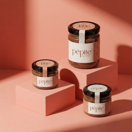 Pot en verre personnalisé, emballage pour pâte à tartiner, confiture et autres tartinables.