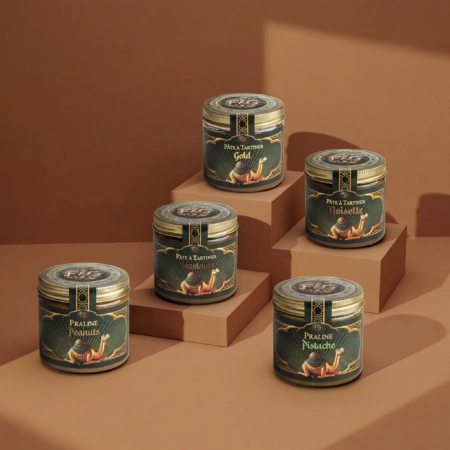 Pot en verre personnalisé, emballage pour pâte à tartiner, confiture et autres tartinables.