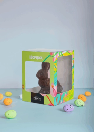 Fourreau et boîte transparente pour moulage en chocolat