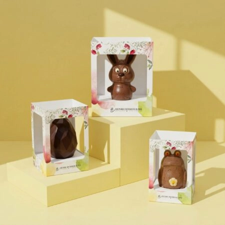Fourreau et boîte transparente pour moulage en chocolat