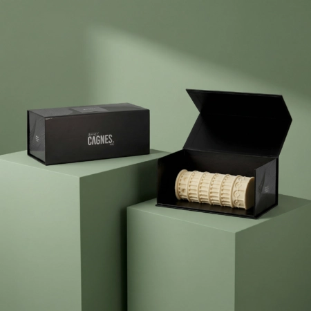 Boîte à bûche rigide personnalisée, design élégant et protection optimale pour bûche