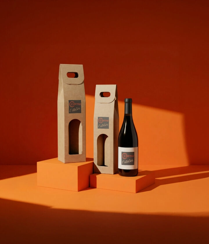 Boîte bouteille personnalisée, idéal pour emballer vos bouteillers de vin, bières ou huiles