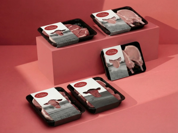 Barquette avec bague personnalisée, idéal pour le transport et la protection de préparations sucrées et salées en vente à emporter, en restauration rapide ou lors d’événements.