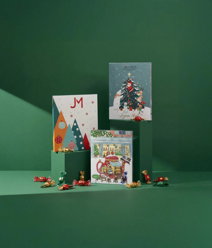 Emballage tableau de l’Avent personnalisable pour chocolats et confiseries de Noël