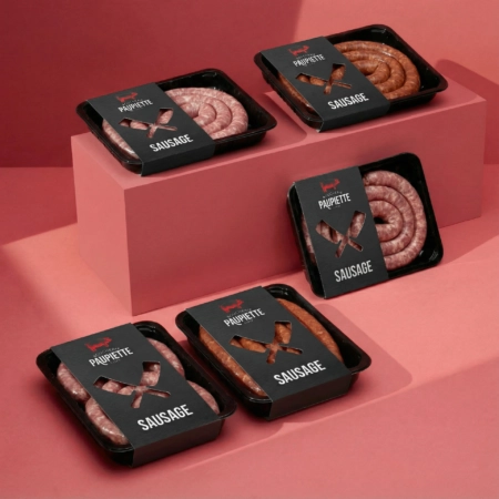 Barquette avec bague personnalisée, idéal pour le transport et la protection de préparations sucrées et salées en vente à emporter, en restauration rapide ou lors d’événements.