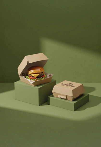 Boîte hamburger personnalisée, pour le transport et le maintien optimal