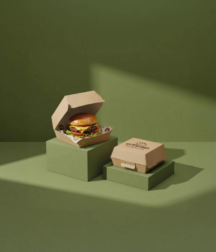 Boîte hamburger personnalisée, pour le transport et le maintien optimal