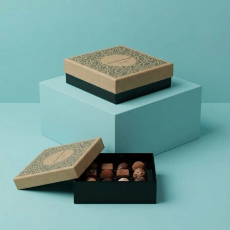 Boîte à couvercle coiffant personnalisée, pour chocolats, biscuits et confiseries